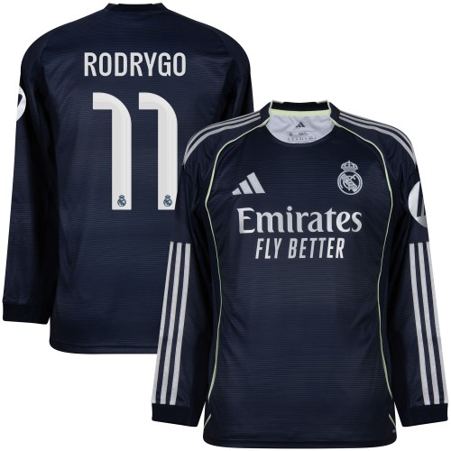 Real Madrid Bortatröja Rodrygo 11 2025–2026 Långärmad Real Madrid Bortatröja Rodrygo 11 2025–2026 Långärmad